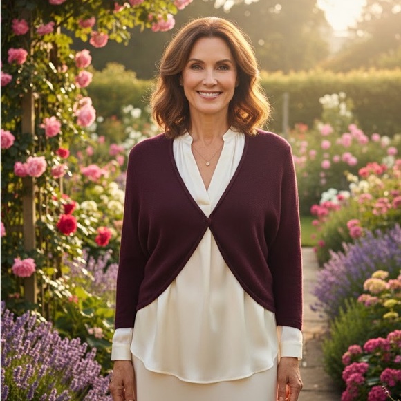 Moth Anthropologie Eggplant Aubergine Snap Front Lightweight Cotton Cardigan - Picture 5 of 10